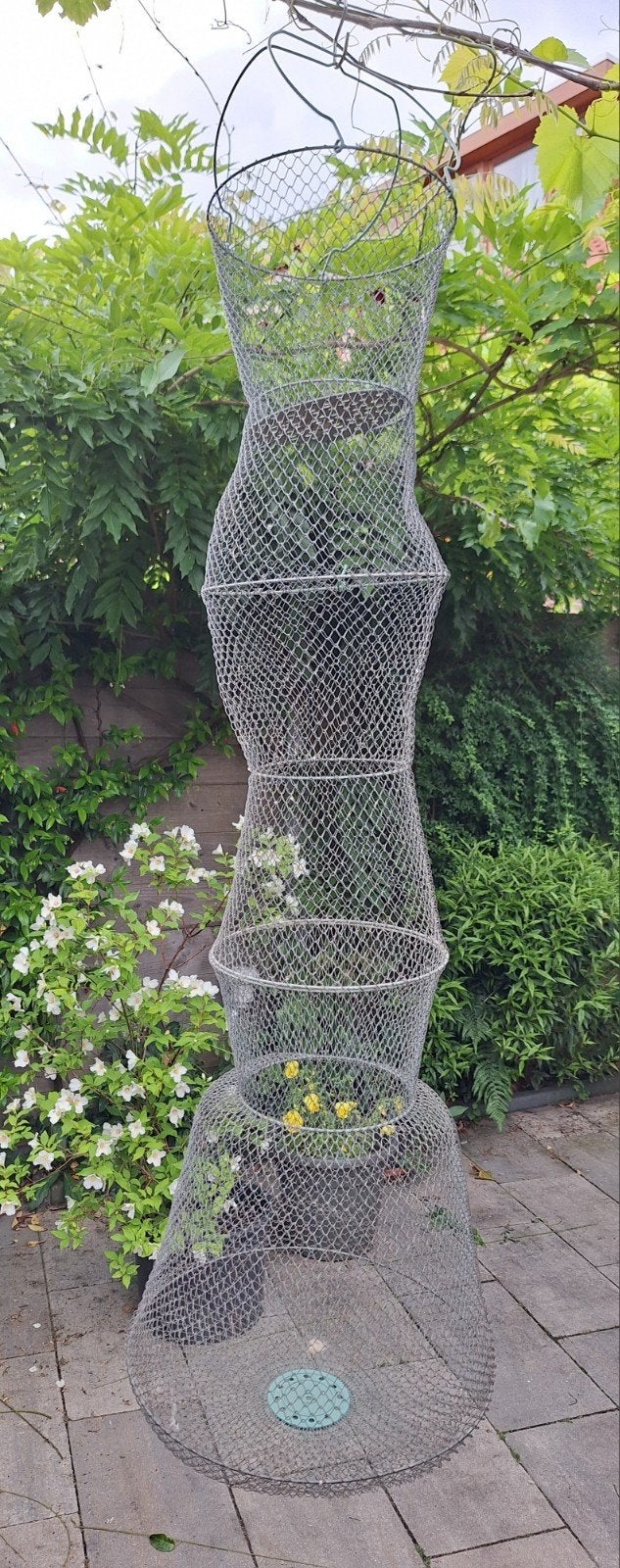 Vintage metalen leefnet of fuik met klep, Ophalen of Verzenden