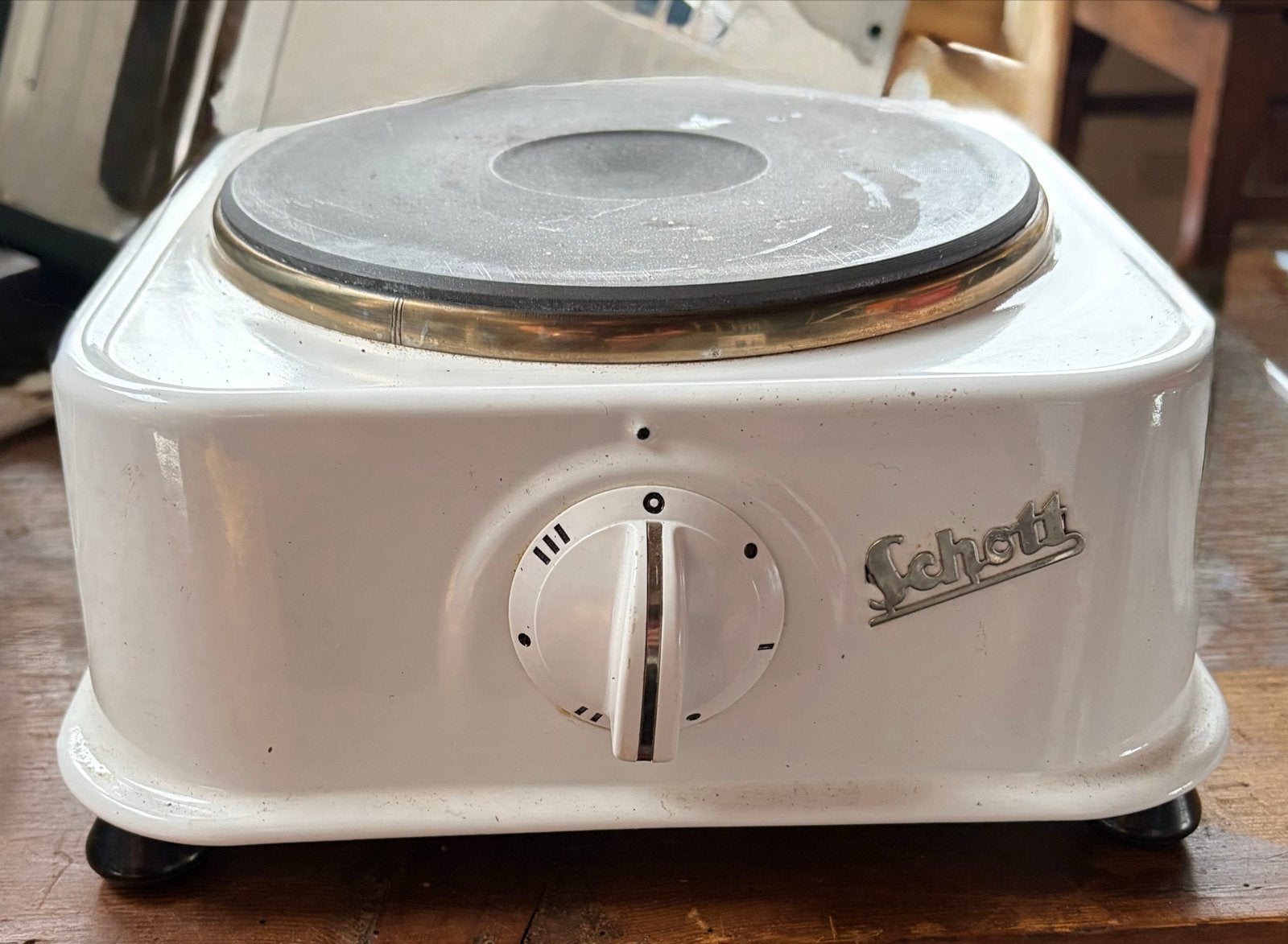 Schott Elektrische Kookplaat - Wit, Draagbaar, Gebruikt, Warmhoudplaat, 3 kookzones of minder, Ophalen of Verzenden