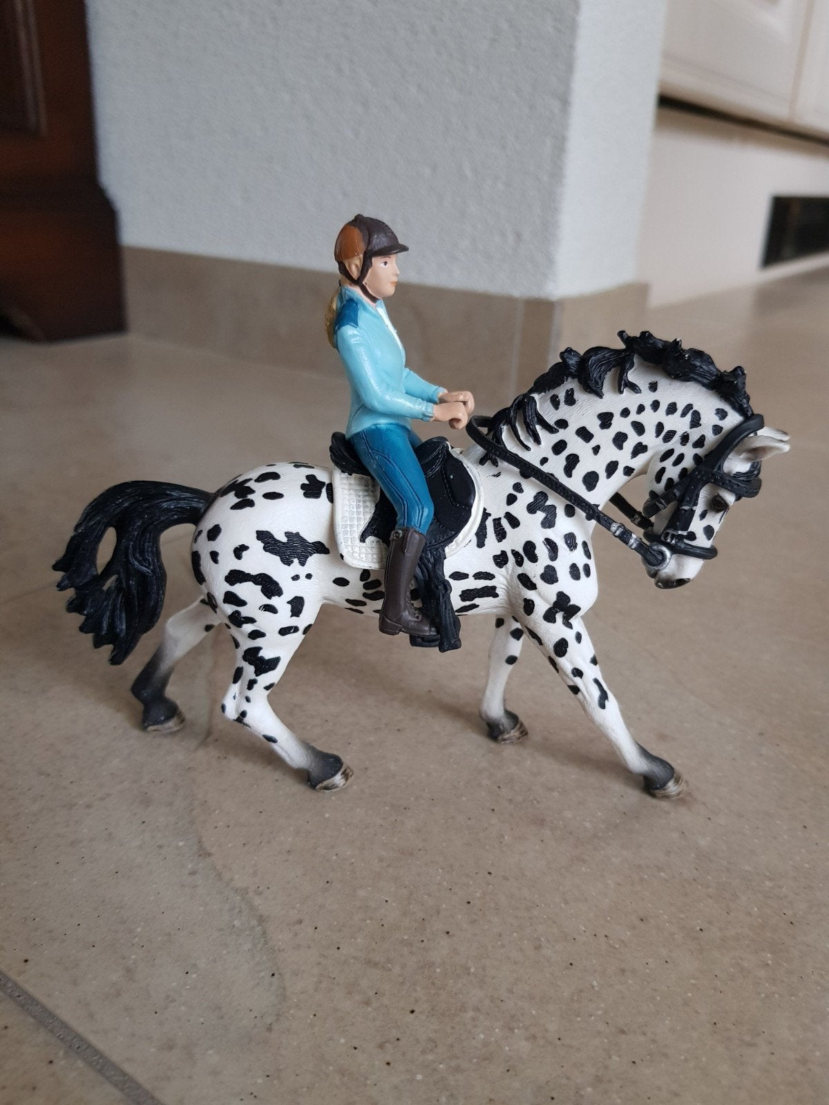 schleich springruiter, Ophalen of Verzenden, Zo goed als nieuw, Paard, Beeldje of Figuurtje