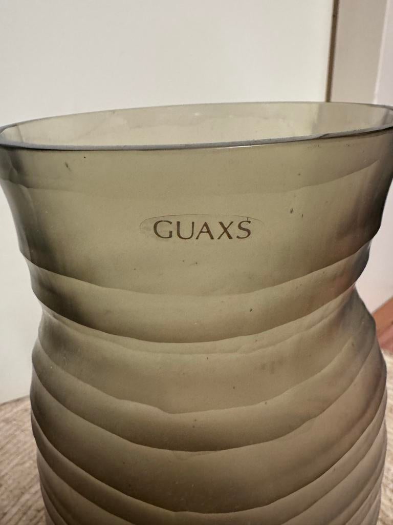 Guaxs vaas - Handgemaakt glas - Modern design, Overige kleuren, Ophalen of Verzenden, Minder dan 50 cm, Glas