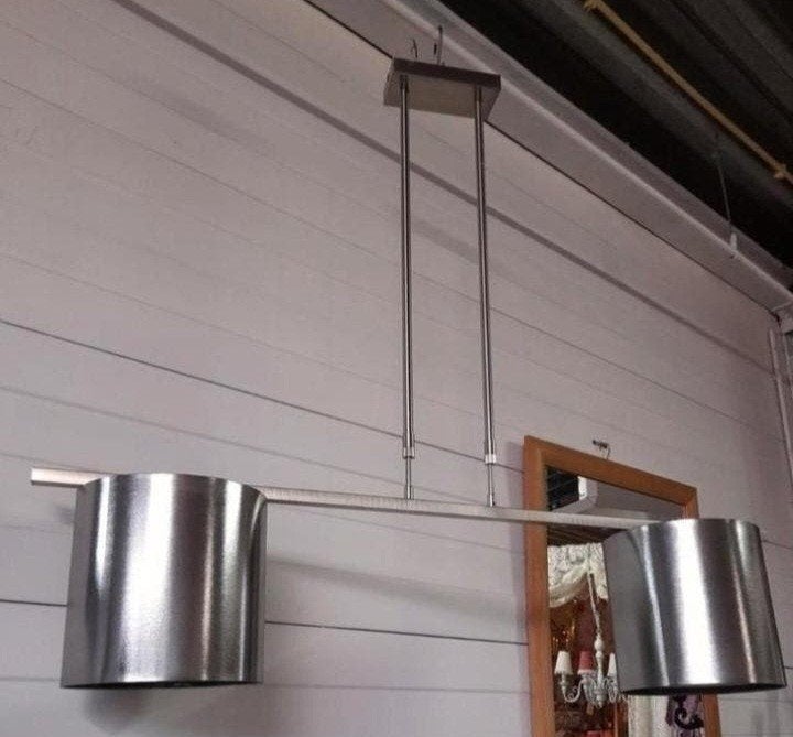 Hanglamp met zilveren kappen, Ophalen of Verzenden