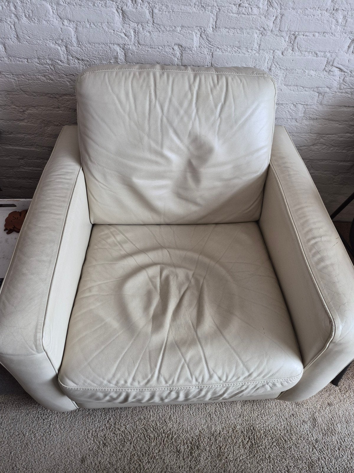 Gratis leren fauteuil, Ophalen, Gebruikt, 75 tot 100 cm, Leer