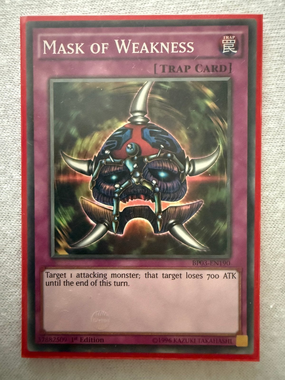 Mask of Weakness yugioh Shatterfoil, Verzenden, Nieuw, Losse kaart, Foil