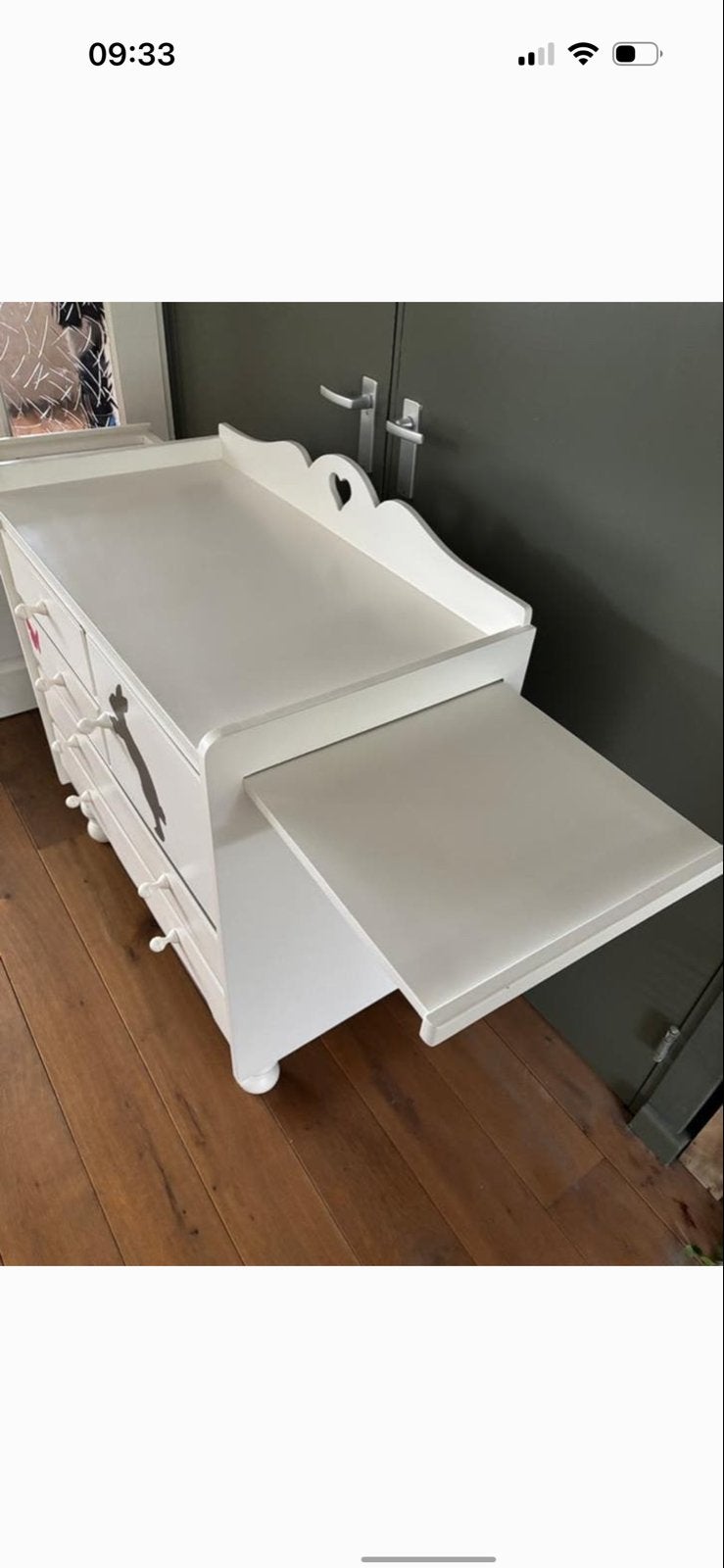 Vintage Zweedse Commode., Gebruikt, 50 tot 70 cm, 75 tot 100 cm, Opstaande rand