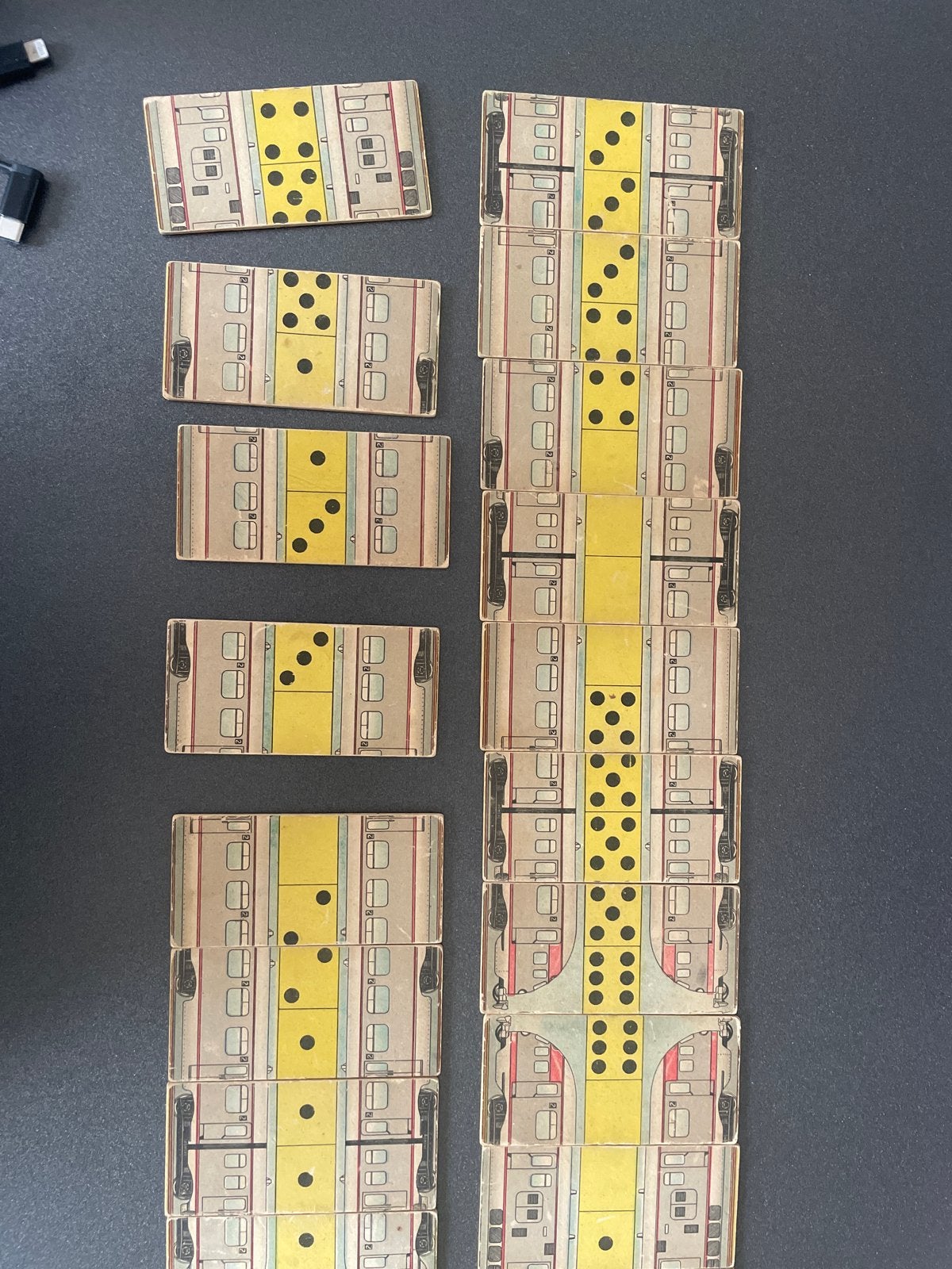 Vintage Trein Domino Spel - Compleet en in Goede Staat, Een of twee spelers, Ophalen of Verzenden, Gebruikt