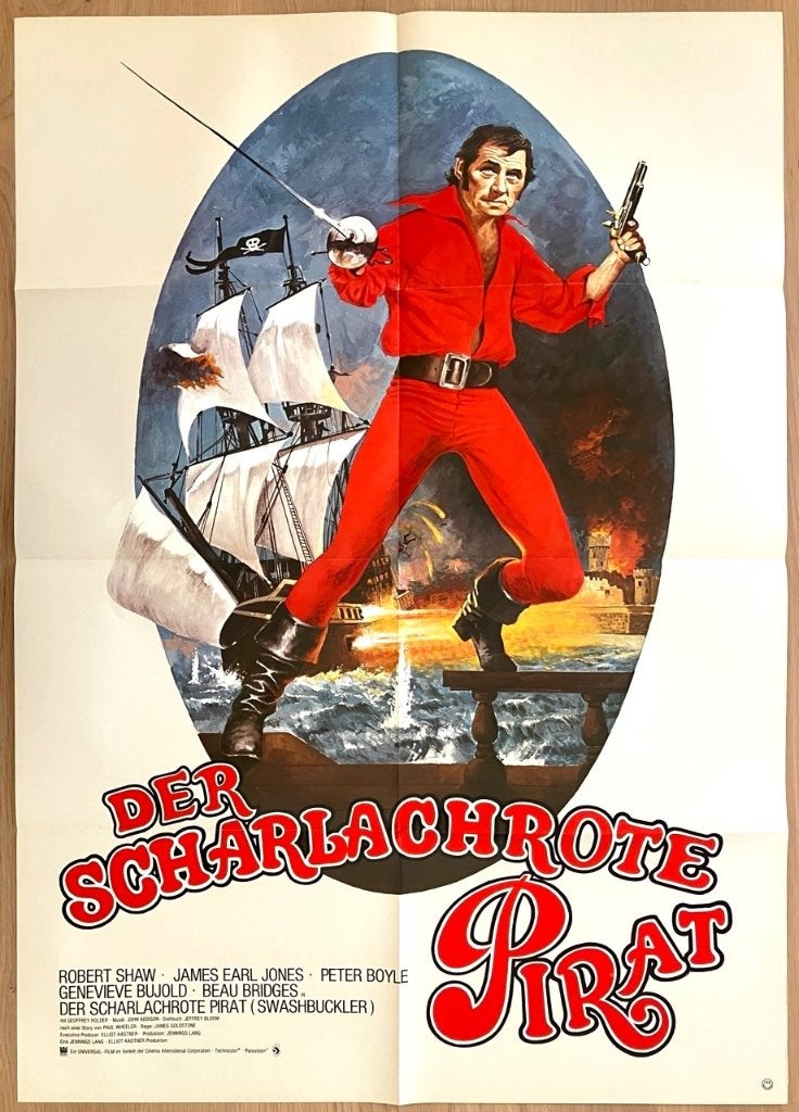 Swashbuckler (1976) - Originele filmposter, Verzamelen, Posters, Verzenden, Zo goed als nieuw, A1 t/m A3, Film en Tv