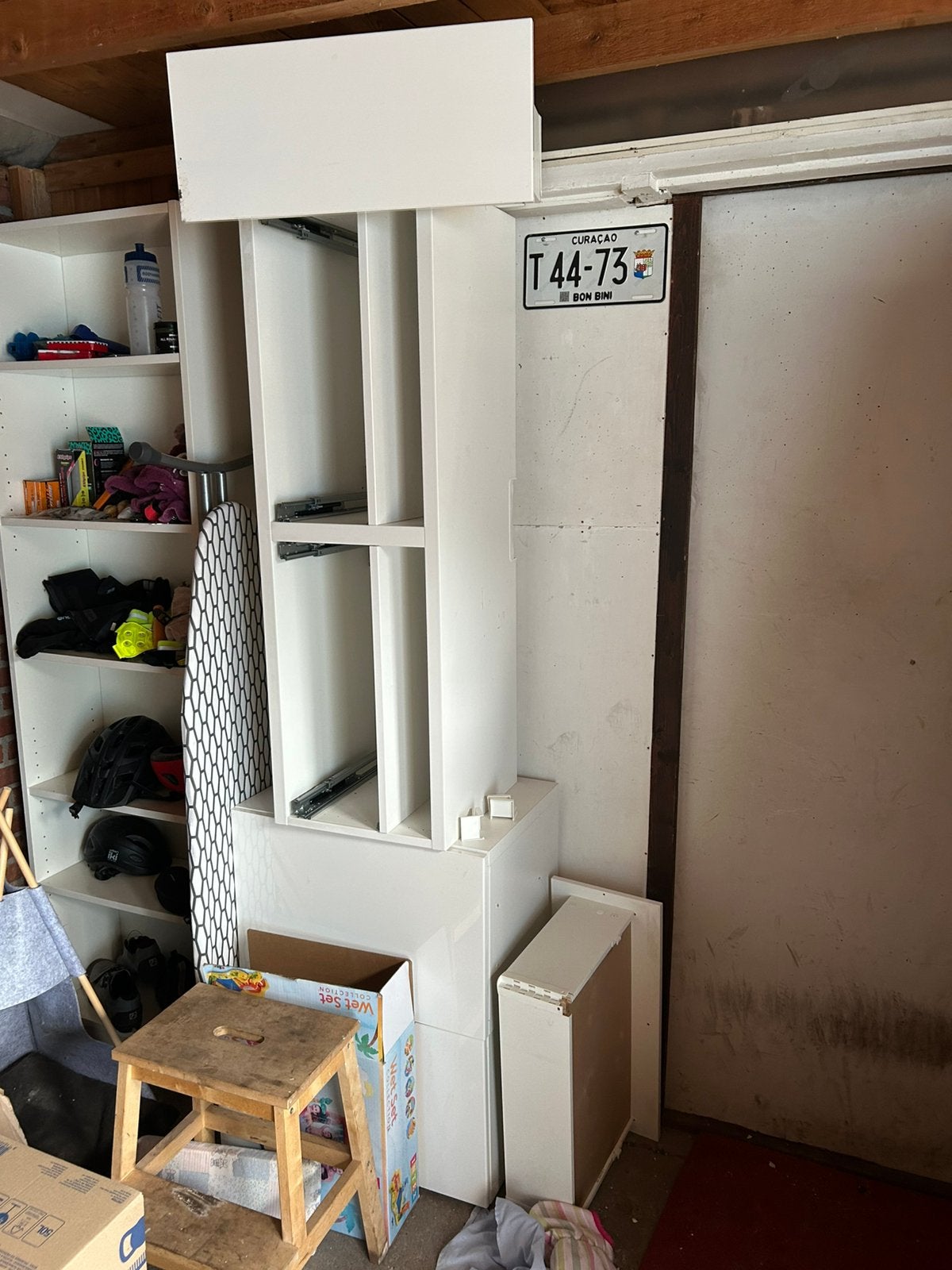 Besta tv meubel wit 240cm met houten plank, Ophalen, Zo goed als nieuw, 200 cm of meer, Minder dan 100 cm