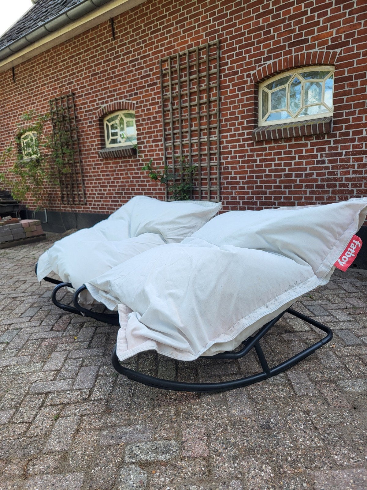 2x Fatboy Rock 'n Roll schommelstoel + zitzakken, Tuin en Terras, Ophalen, Overige materialen