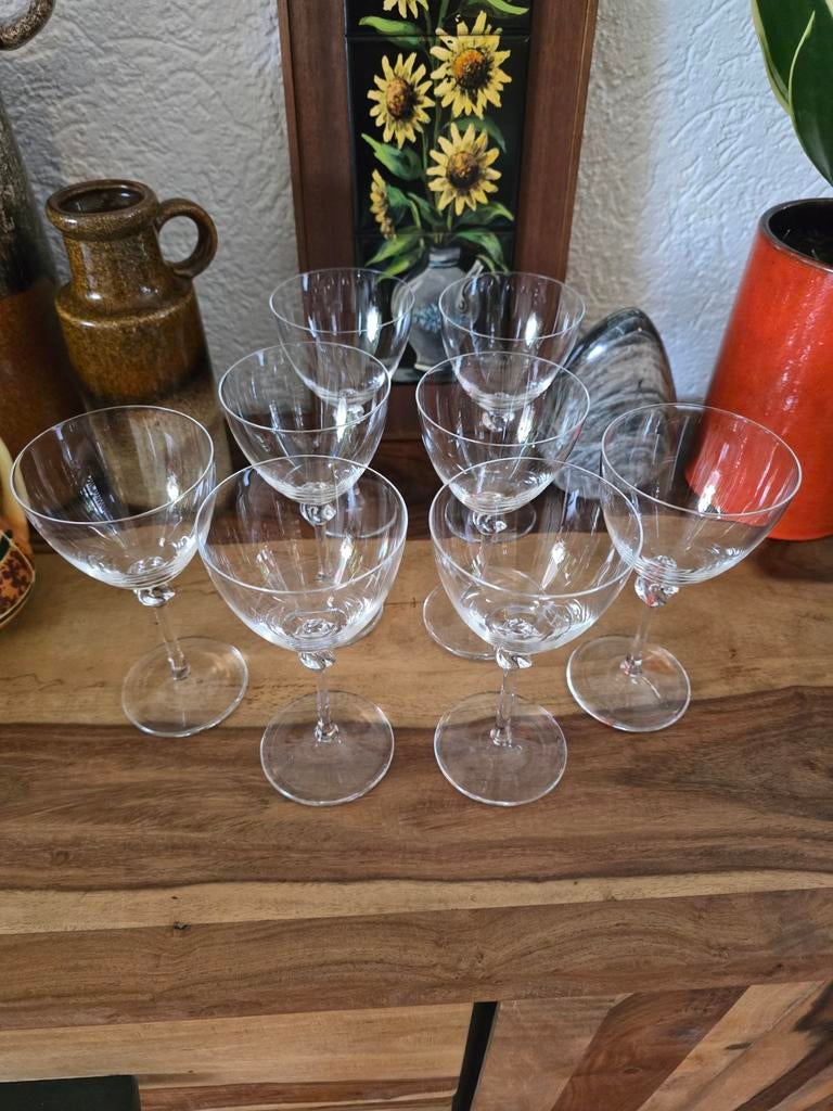 Vintage Daum France glazen – set van 8, Antiek en Kunst, Ophalen of Verzenden