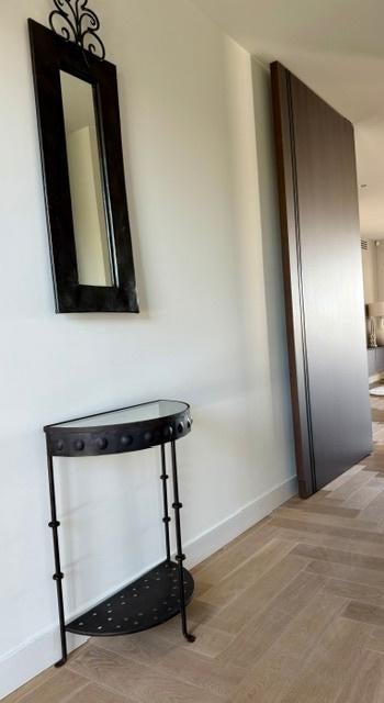 Sidetable Smeetijzer en spiegel, Ophalen, Gebruikt, 50 tot 100 cm, Rustiek