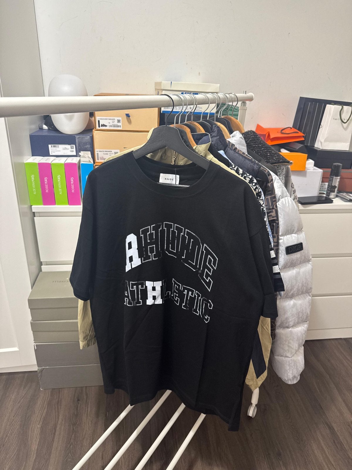 RHUDE "Athletic" T-shirt zwart, Kleding | Heren, T-shirts, Ophalen of Verzenden, Nieuw