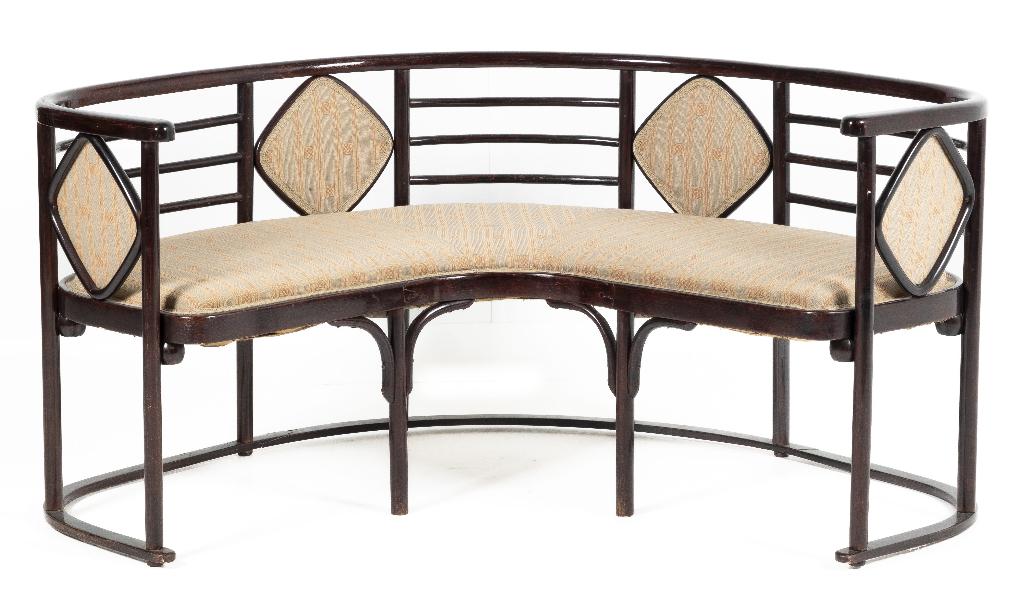 Zeldzame Art Nouveau bank in 'Fledermaus'-stijl, Ophalen