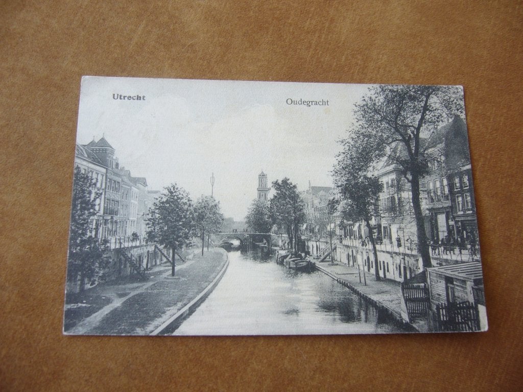 UTRECHT  =  OUDEGRACHT  BRIEFKAART  1909, Ophalen of Verzenden, Voor 1920, Gelopen, Utrecht
