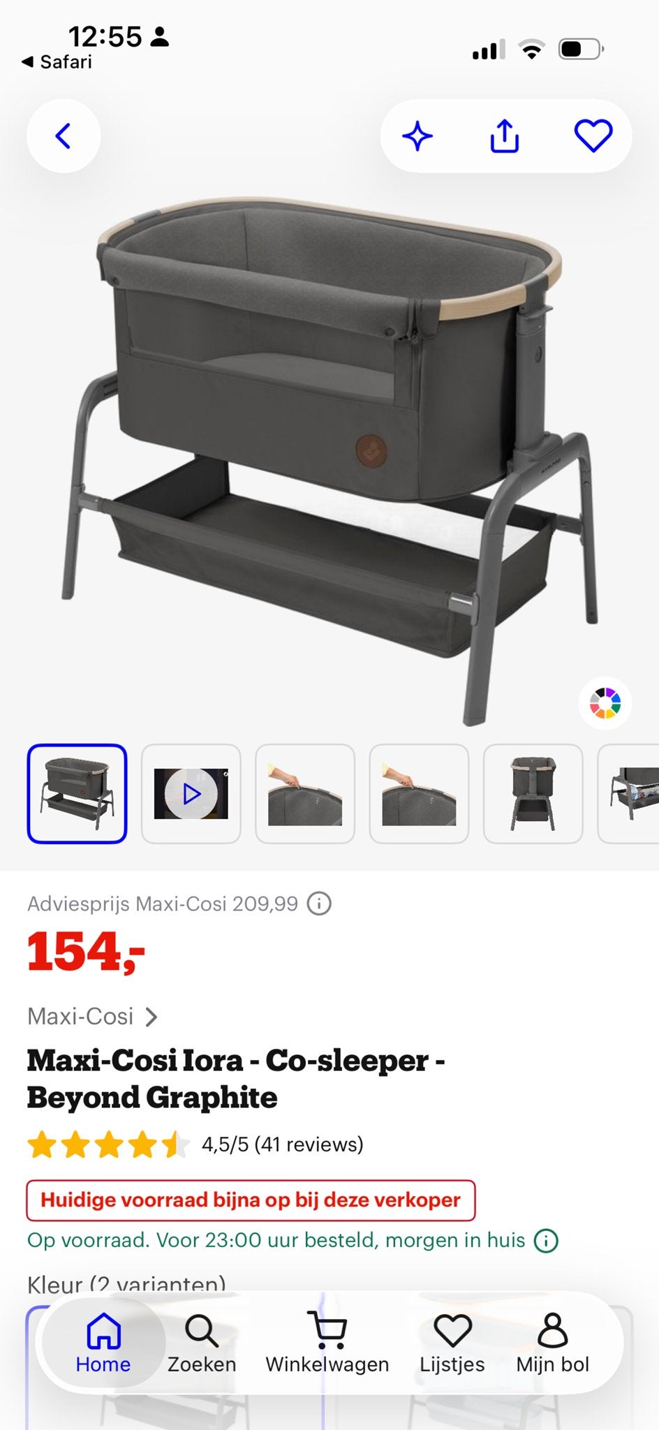 Maxi-Cosi Iora Co-sleeper - Beyond Graphite, Kinderen en Baby's, Ophalen, Zo goed als nieuw, Wieg
