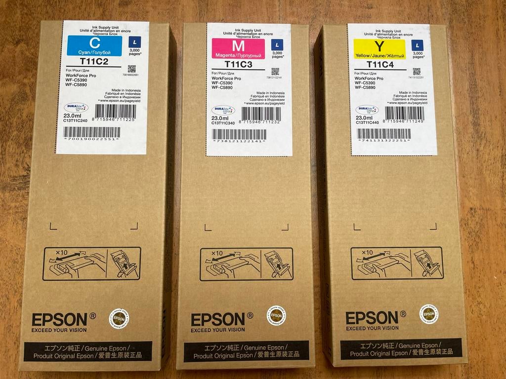 Epson Inkt C13T11C240/340/440 CMY - z.g.a.n., Ophalen of Verzenden, Zo goed als nieuw, Cartridge