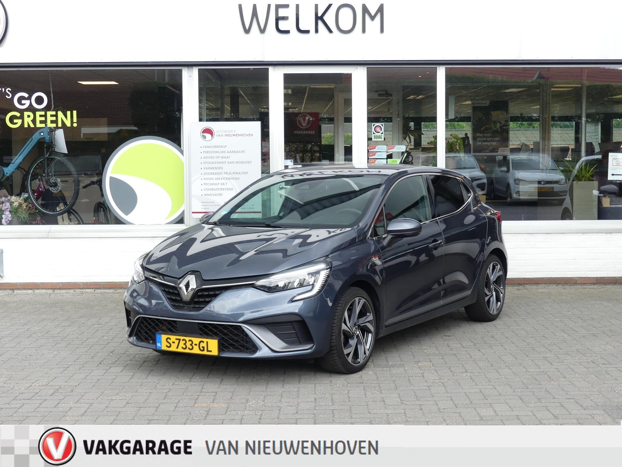 Renault Clio 1.6 E-Tech Hybrid 140 R.S. Line *t/m 10de bouwj, Auto's, Gebruikt, 4 cilinders, Met garantie (alle), Leder en Stof