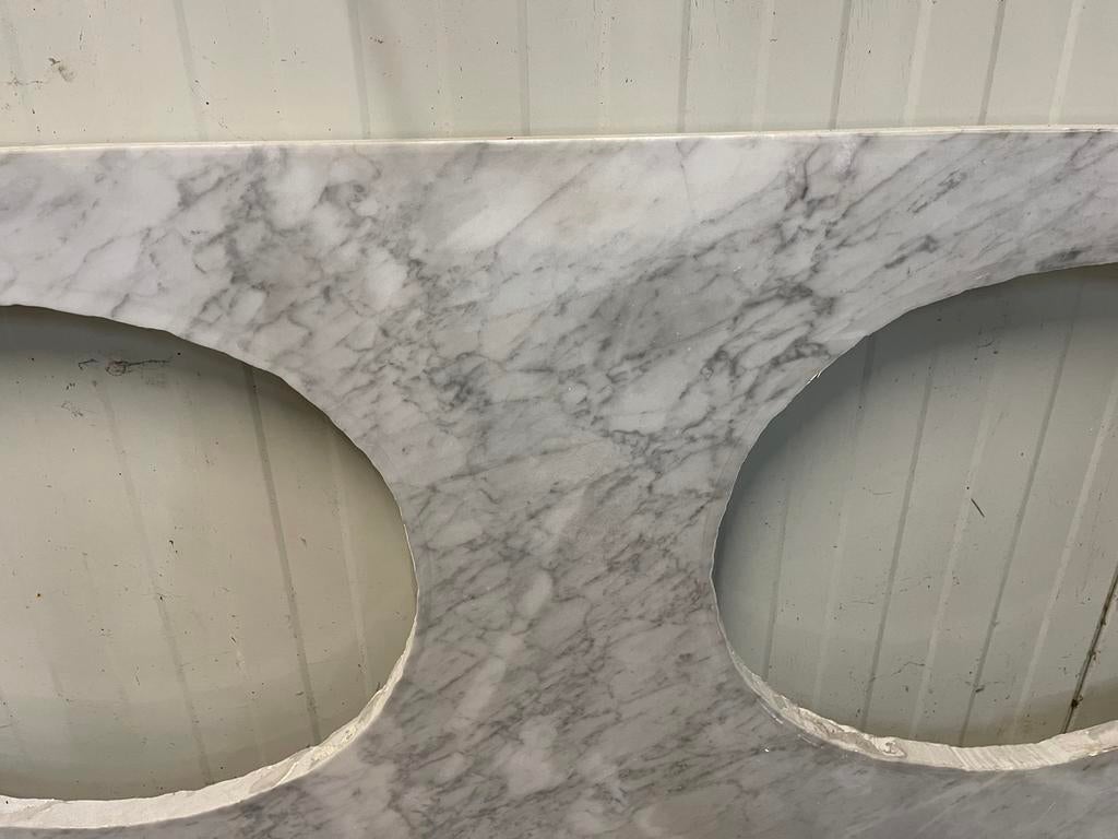 Marmeren blad met wasbak en kraan, Ophalen of Verzenden, Gebruikt, Steen, Wastafel