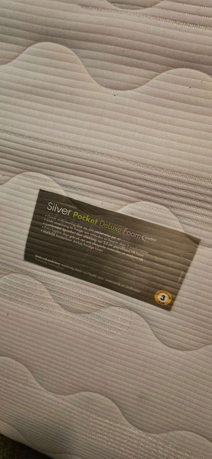 Silver Pocket Deluxe Foam Extra matras - kleine vlekjes, Ophalen, Gebruikt, 90 cm, Eenpersoons