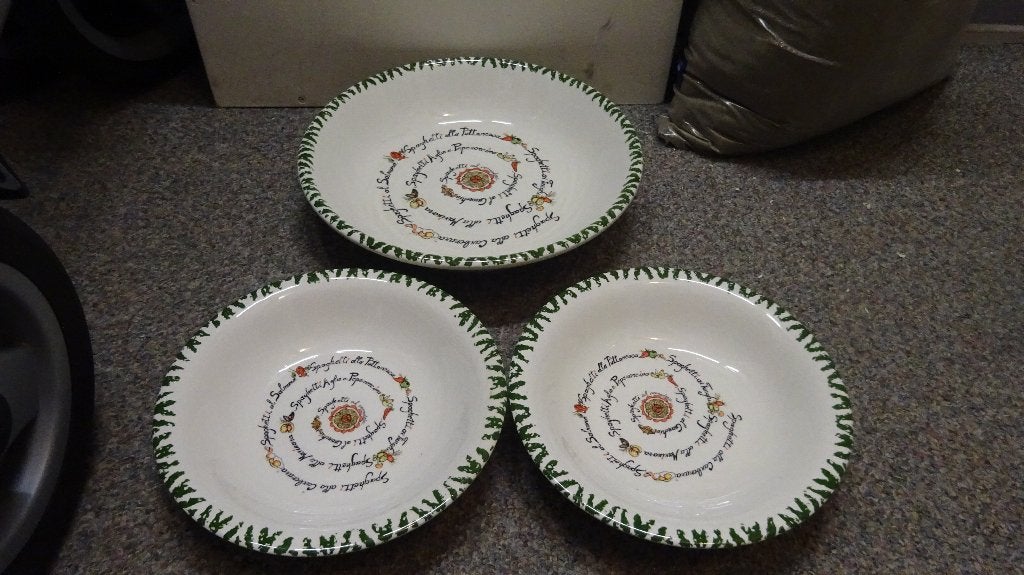 3 Spaghetti Borden Van Aardewerk., Overige merken, Ophalen of Verzenden, Zo goed als nieuw, Bord(en)