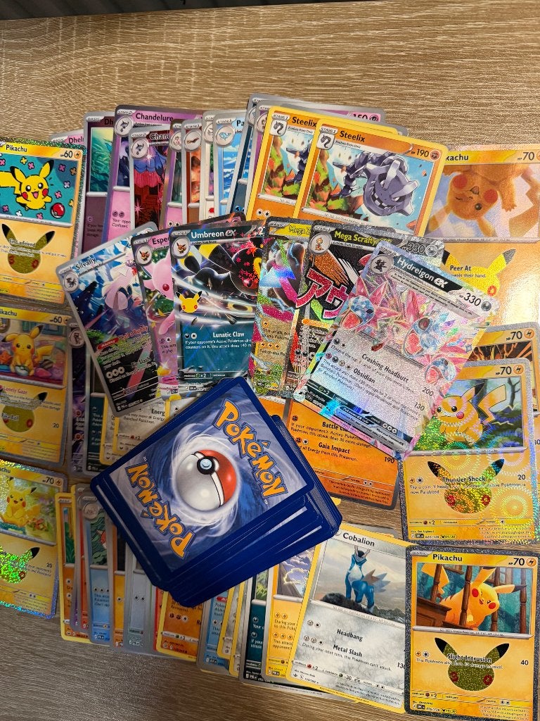 150 Pokémon Kaarten - Pikachu 30C Holo EX Umbreon Espeon, Ophalen, Nieuw, Meerdere kaarten