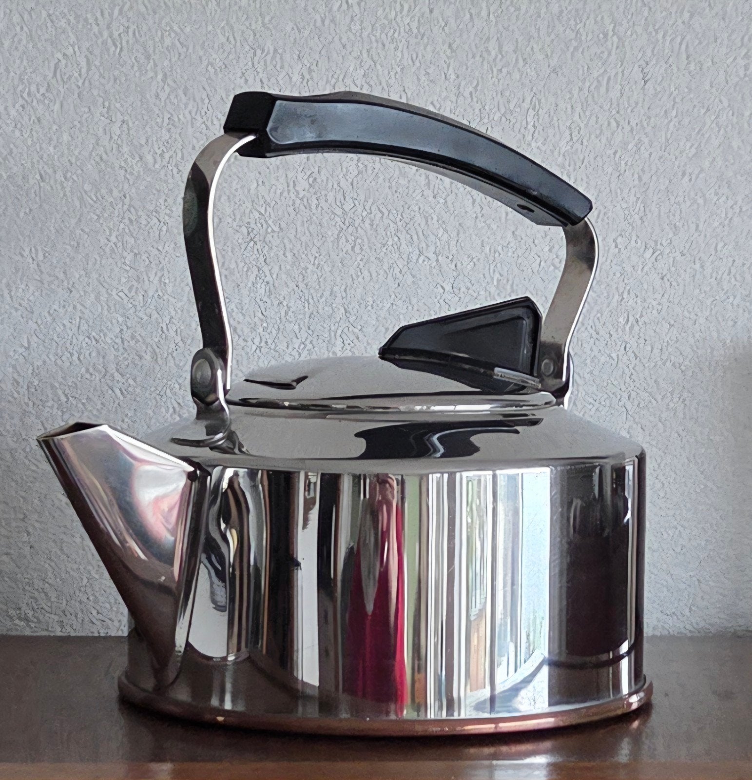 Vintage SUS waterkoker waterketel met Planboden bodem, Antiek en Kunst, Ophalen of Verzenden