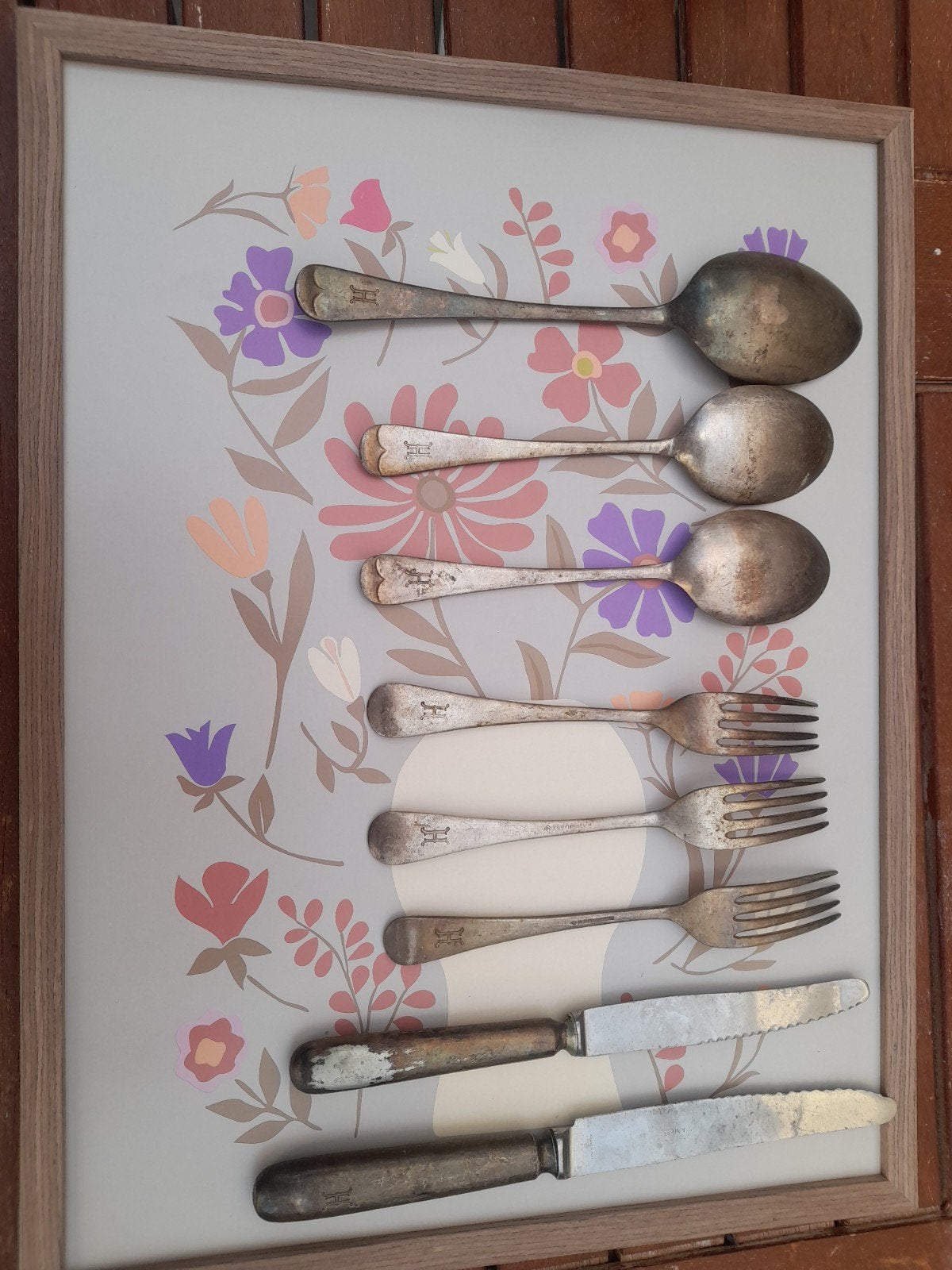Antiek verzilverd bestek set - 8 stuks, Antiek en Kunst, Ophalen of Verzenden
