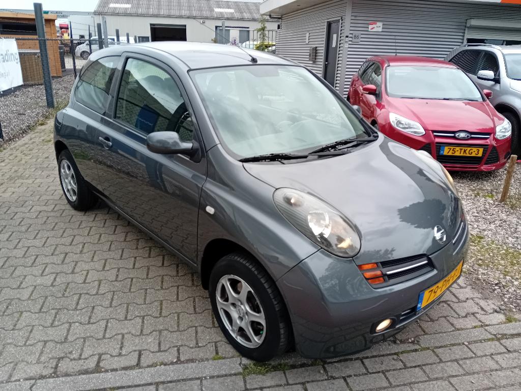 Nissan Micra 1.4 3DR BJ2004 NIEUWE APK! AIRCO, Metallic lak, 4 cilinders, 4 stoelen, Leder en Stof