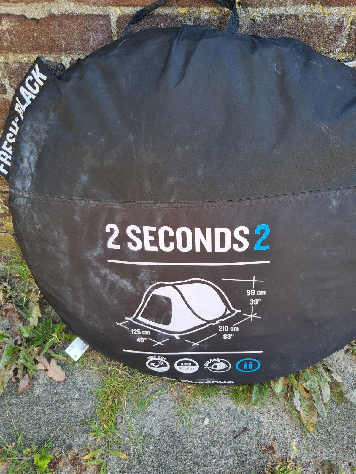 Quechua 2 Seconds 2 Fresh & Black tent, Ophalen of Verzenden, Zo goed als nieuw, Tot en met 2