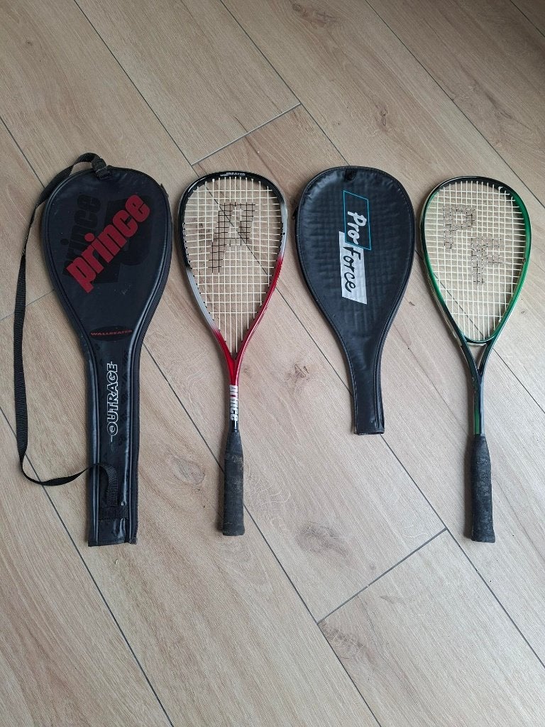 Gratis Twee Squashrackets(Prince en Proforce) met hoes, Sport en Fitness, Squash, Ophalen, Gebruikt, Racket, Met hoes
