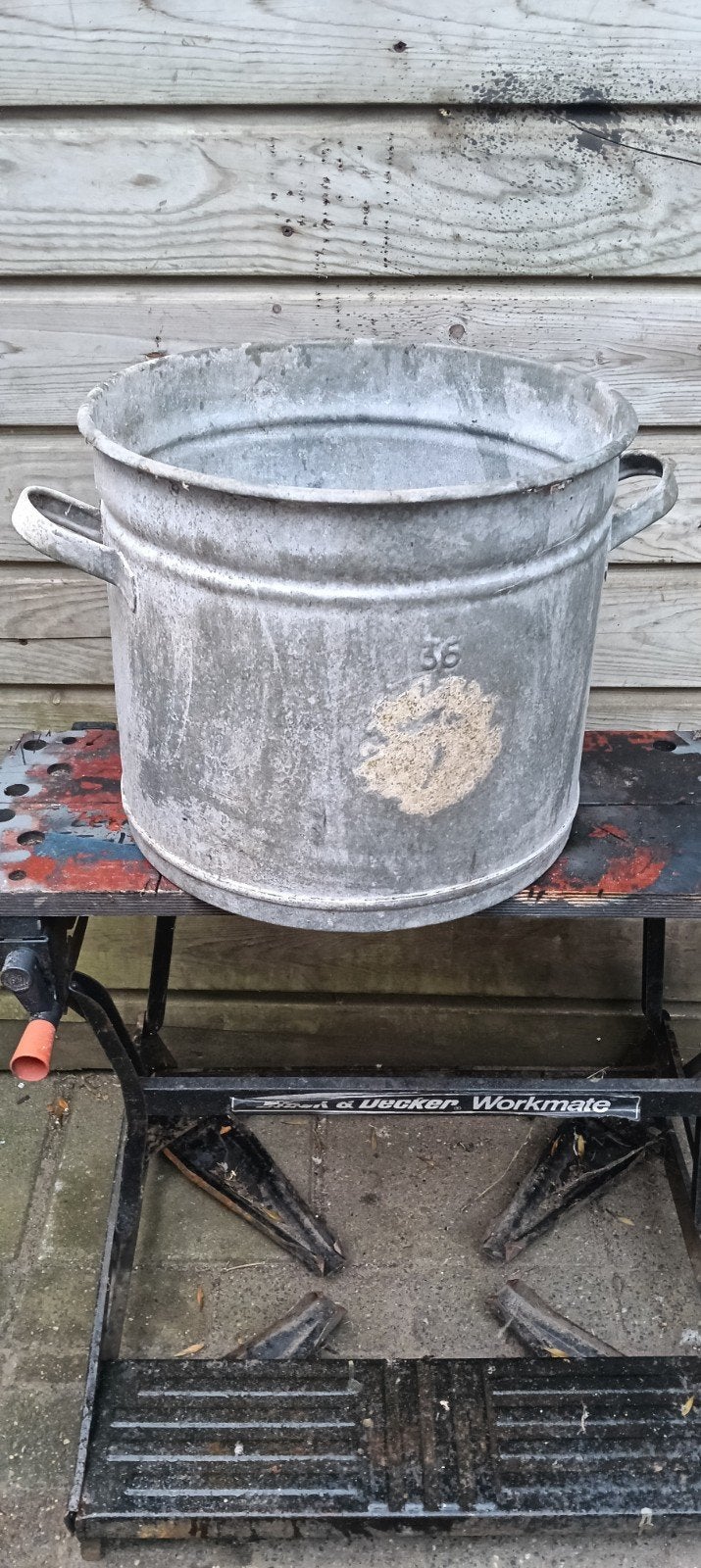zinken emmer zonder deksel  36 liter, Ophalen, Metaal, Grijs, Overige typen