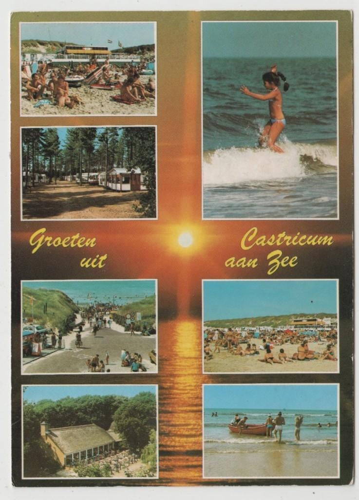 Castricum aan Zee 7 luik Uitgave Camping Geversduin 1987, Verzenden, 1980 tot heden, Gelopen, Noord-Holland