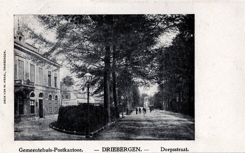 Driebergen – Gemeentehuis-Postkantoor en Dorpsstraat., Ophalen of Verzenden, Voor 1920, Gelopen, Utrecht