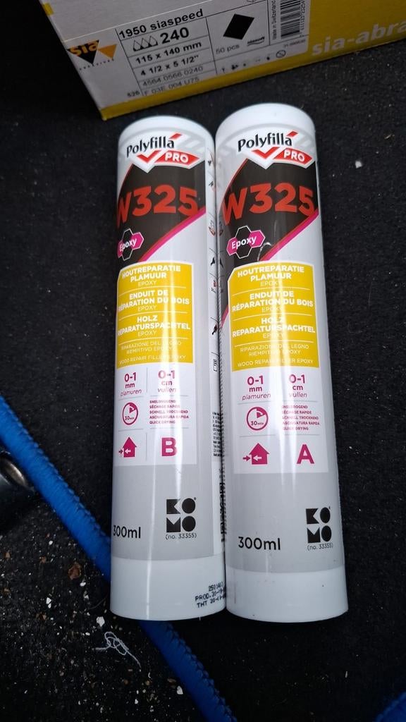 Polyfilla Pro W325 Epoxy Houtreparatie Plamuur (2x 300ml), Doe-het-zelf en Verbouw, Verf, Beits en Lak, Wit, Nieuw, Ophalen of Verzenden
