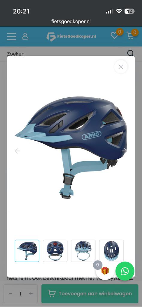 Abus Urban-I 3.0 fietshelm maat M 52-58 cm, Fietsen en Brommers, Ophalen of Verzenden, Zo goed als nieuw, M, Heer of Dame