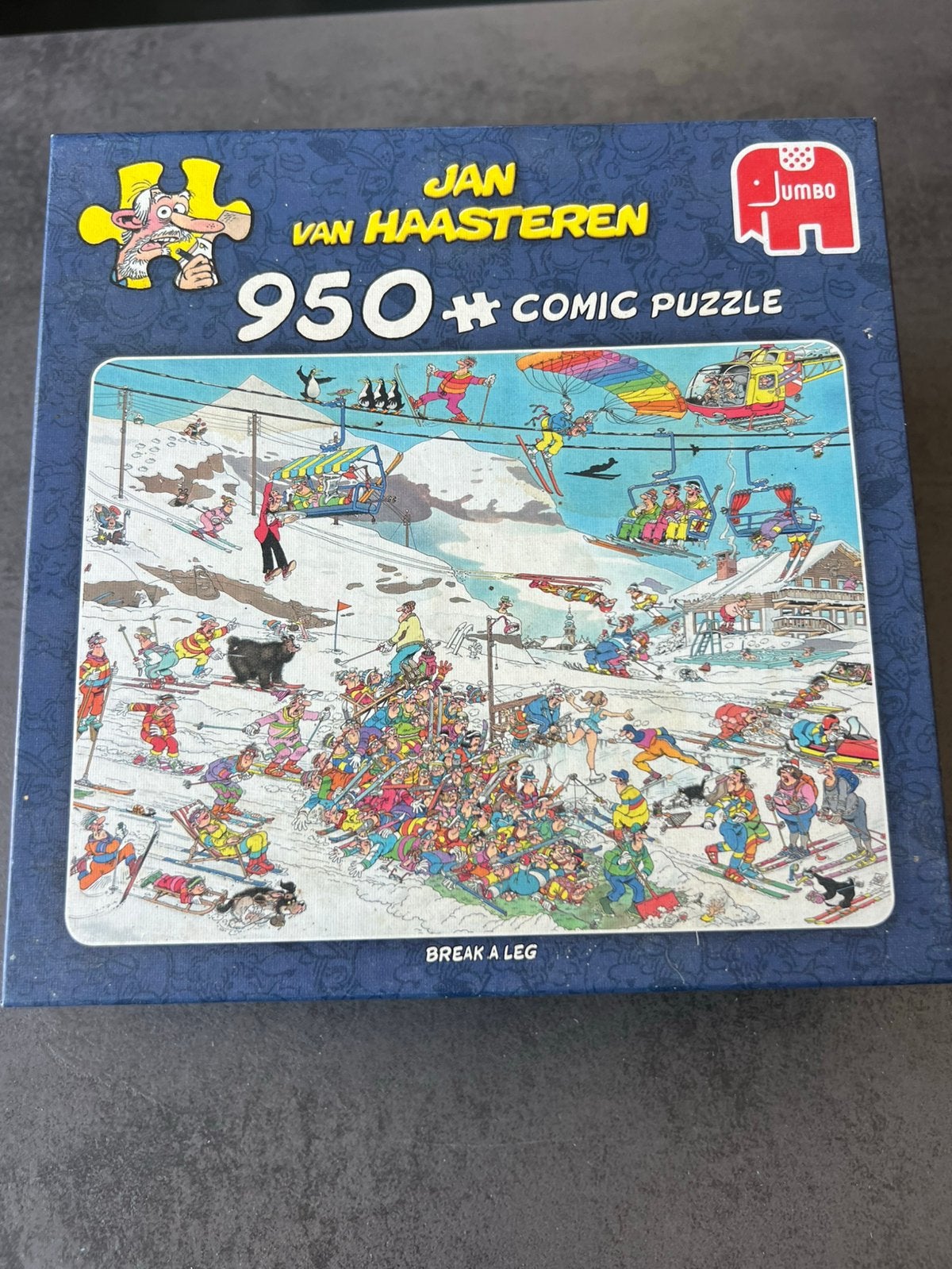 Jan van Haasteren puzzel 950 stukjes Break a Leg, Ophalen of Verzenden, 500 t/m 1500 stukjes, Zo goed als nieuw