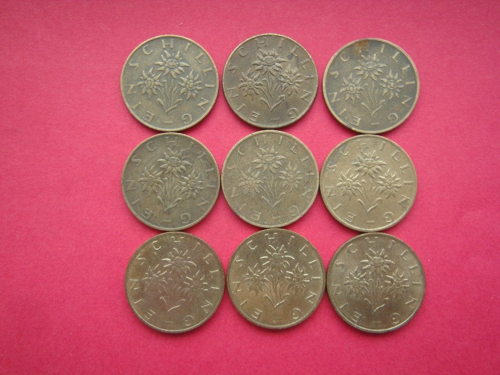 Oostenrijk setje munten 1 Schilling 1971 / 1991., Verzenden, Oostenrijk, Setje