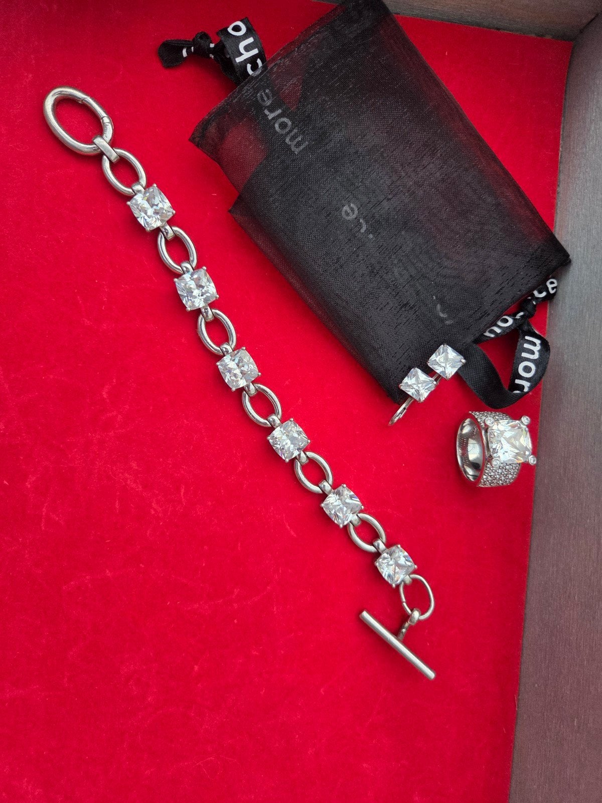 Ti Sento zilveren set met zirkonia - ring, oorbellen, Ophalen of Verzenden, Kleiner dan 17, Dame, Zilver