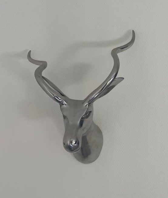 Hertenkop (wanddecoratie) Aluminium gepolijst, nieuw, Metaal, Zilver, Nieuw, Ophalen of Verzenden
