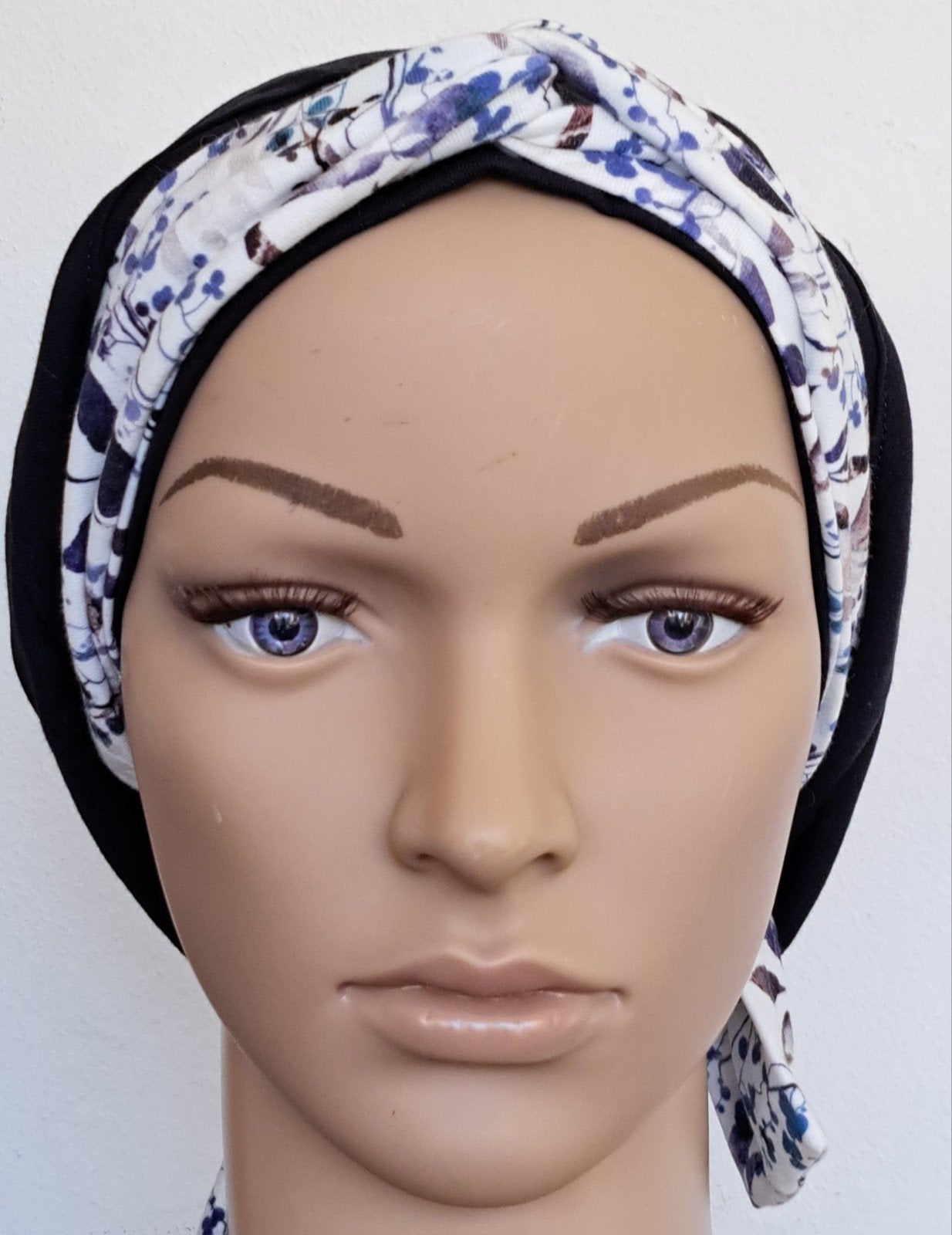 Chemo/haarverlies tricot muts met sjaal no 26 A., Anna, Maat 42/44 (L), Nieuw, Ophalen of Verzenden