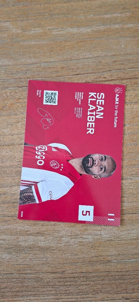 Spelerskaart; Sean Klaiber # Ajax Amsterdam, Ophalen of Verzenden, Nieuw, Ajax, Spelerskaart