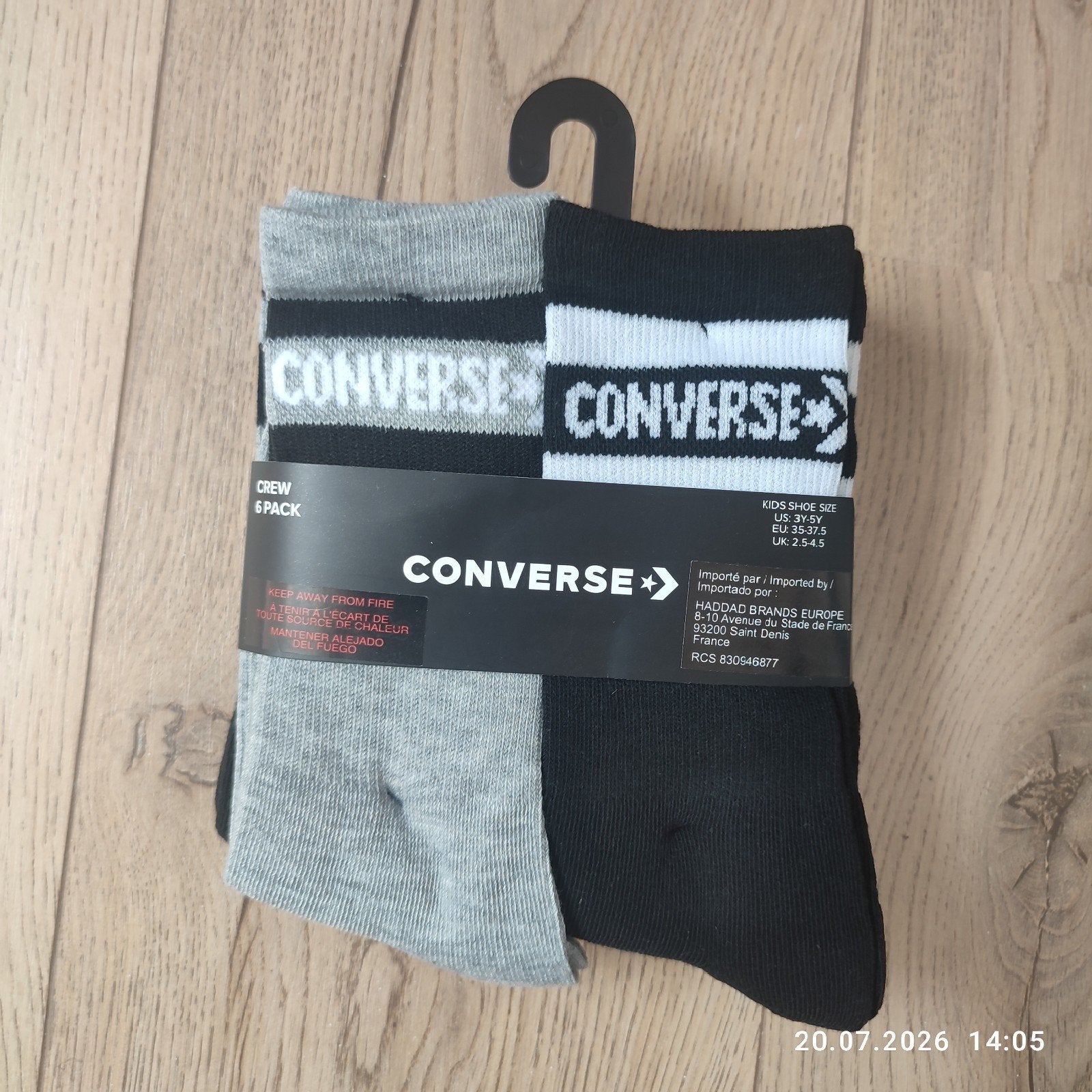 Converse Crew Sokken 6-pack - Zwart/Grijs/Wit, Ophalen of Verzenden, Nieuw, Converse, Jongen of Meisje