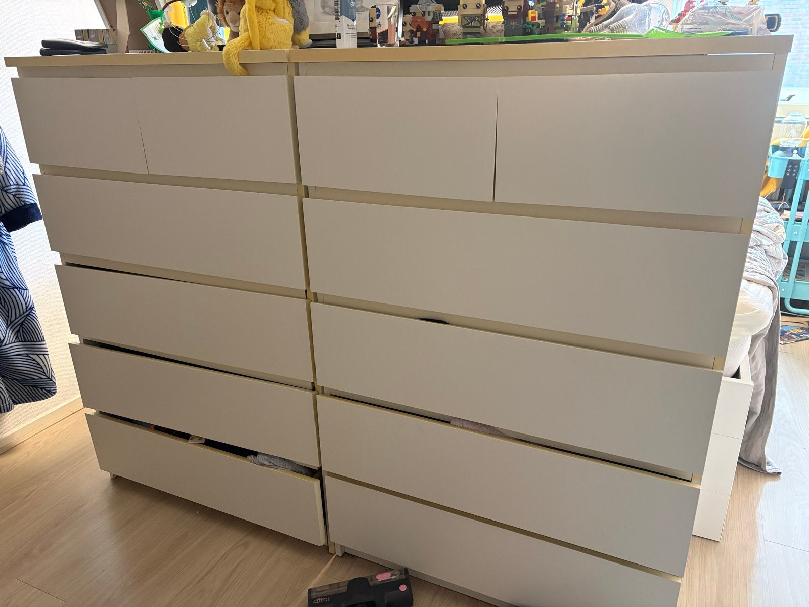IKEA MALM ladekast wit 2 stuks, Ophalen, Gebruikt, 5 laden of meer, 100 tot 150 cm