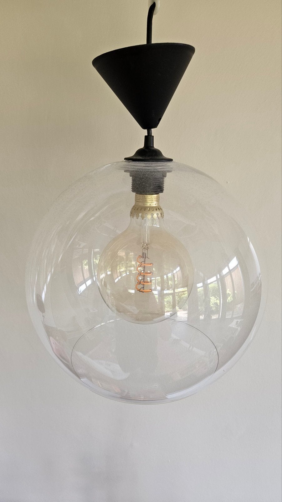 Glazen bol hanglamp, Huis en Inrichting, Lampen | Hanglampen, Ophalen