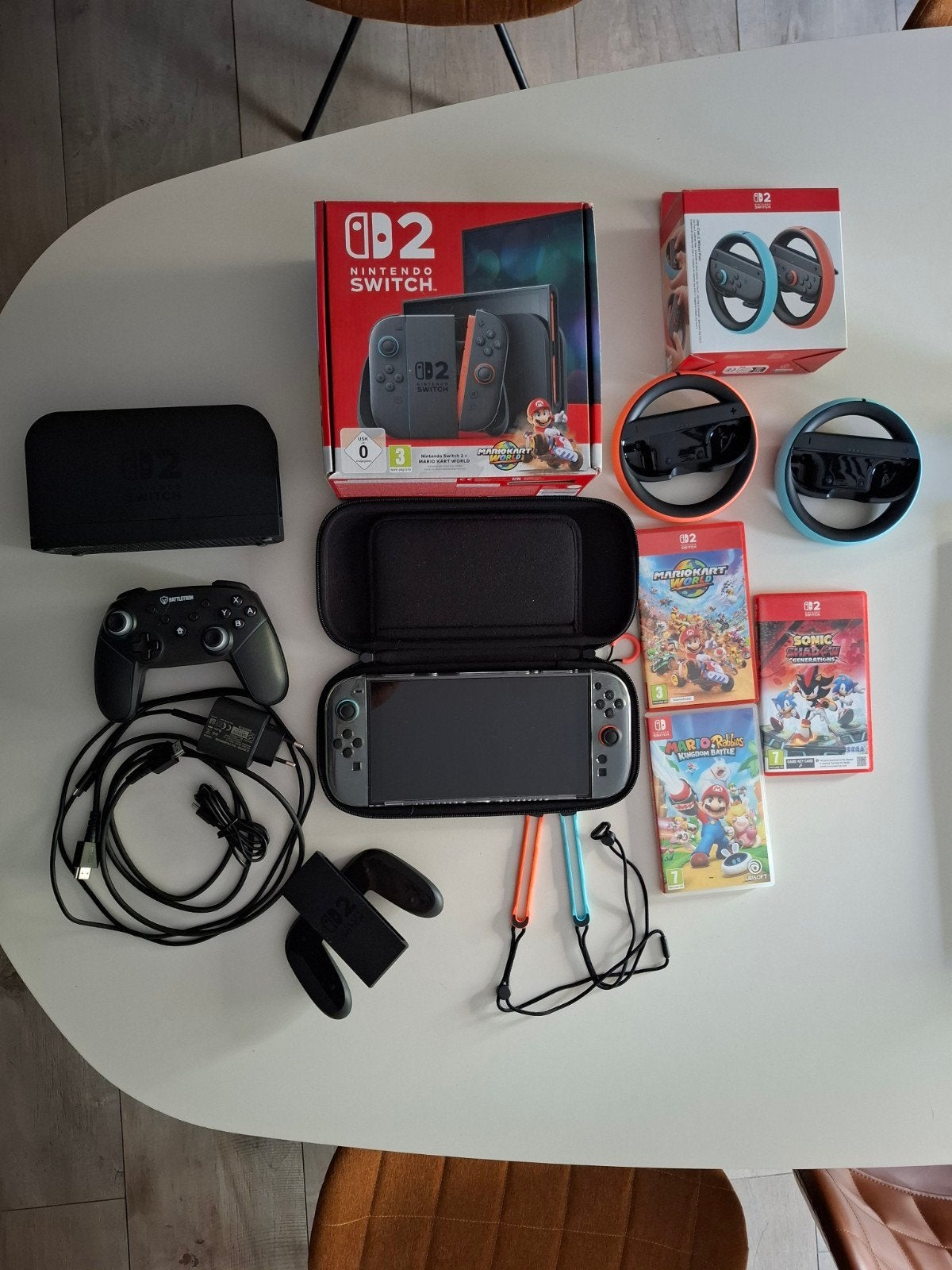 Nintendo Switch 2 Bundel met 3 Spellen en Accessoires, Ophalen, Met 2 controllers, Zo goed als nieuw, Met harde schijf