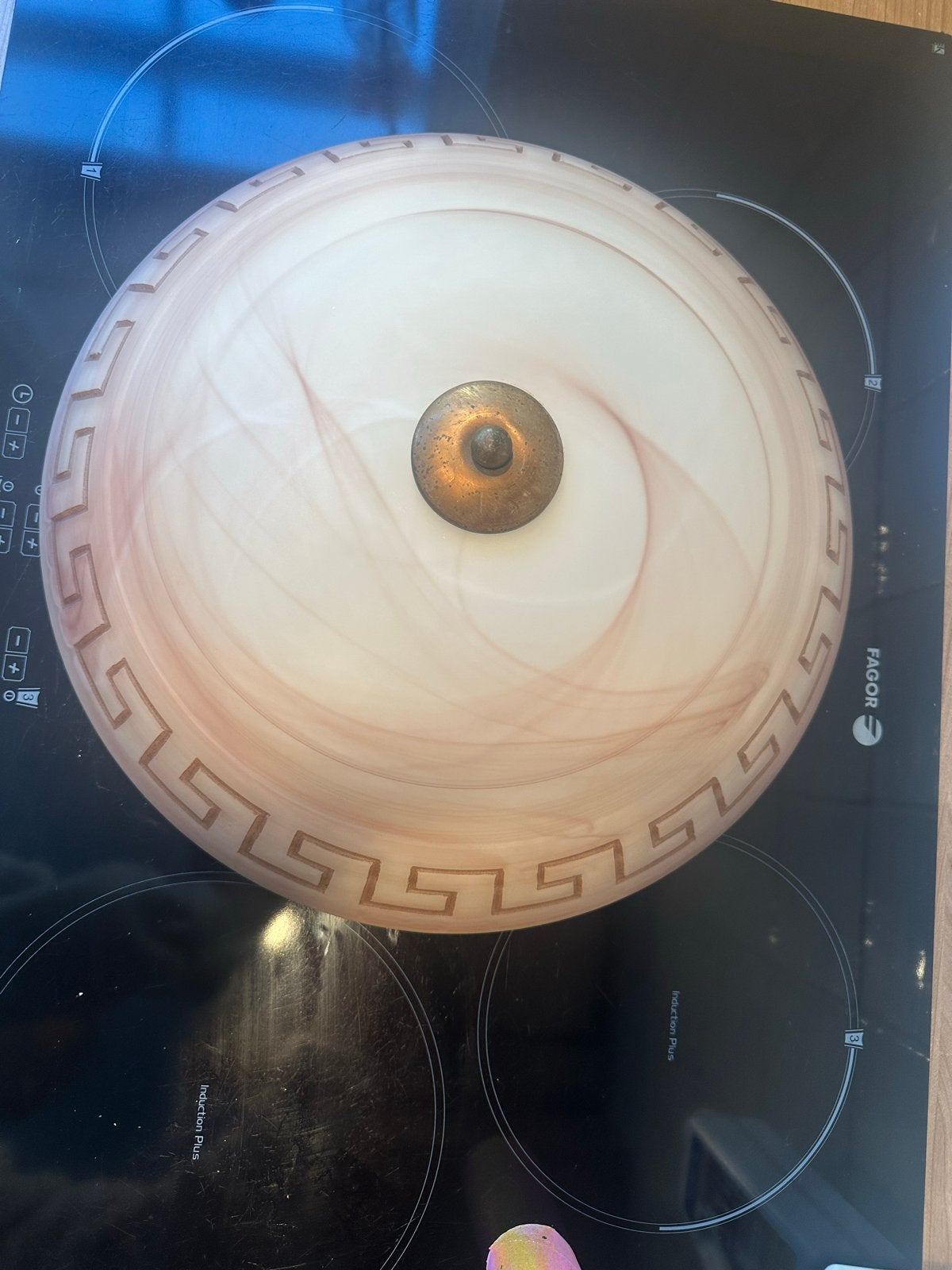 Prachtige Plafondlamp, Beige, Gebruikt, Vintage, Ophalen of Verzenden