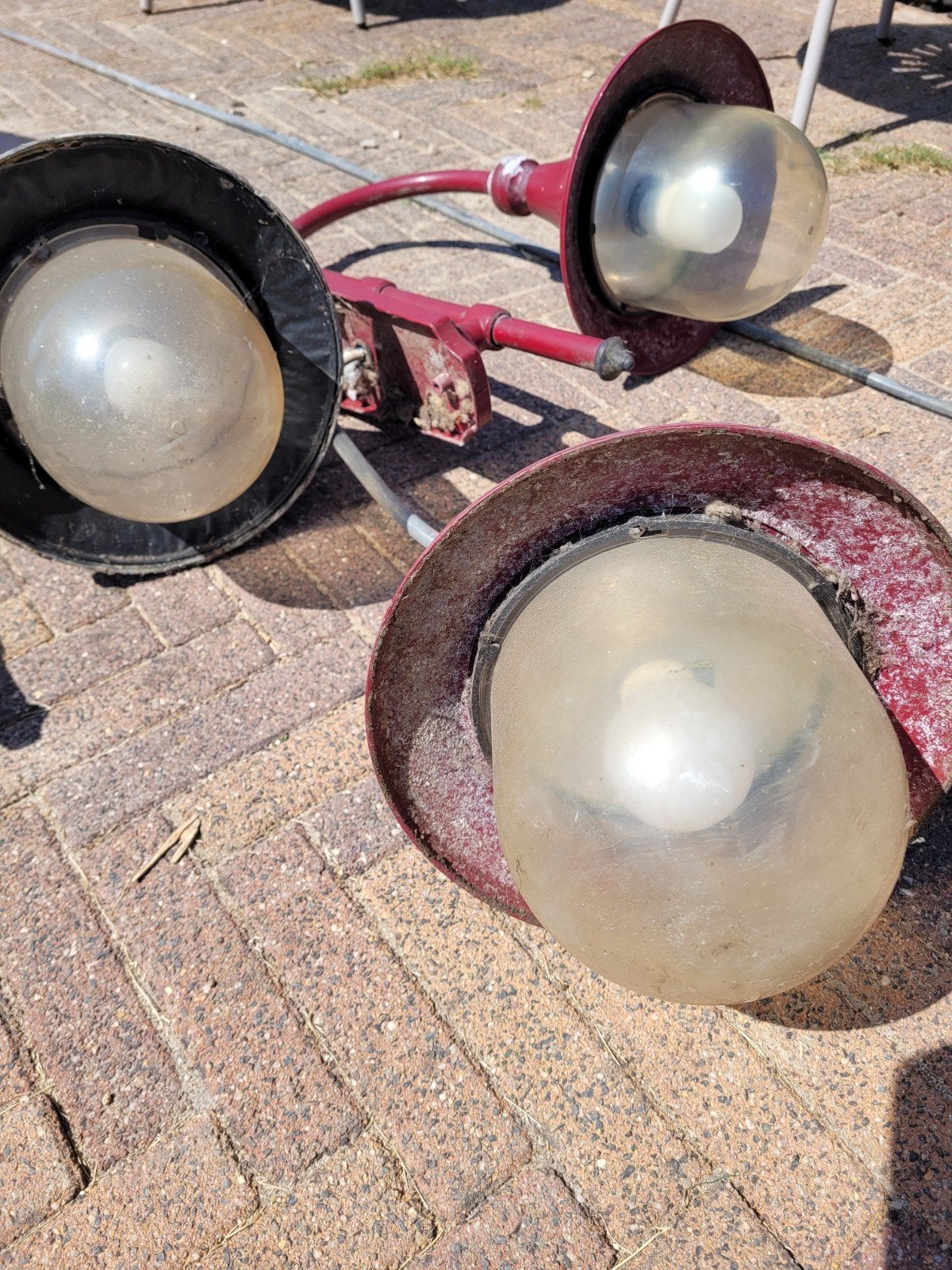 3 stallampen te koop, Ophalen, Gebruikt, Staal, Minder dan 50 watt