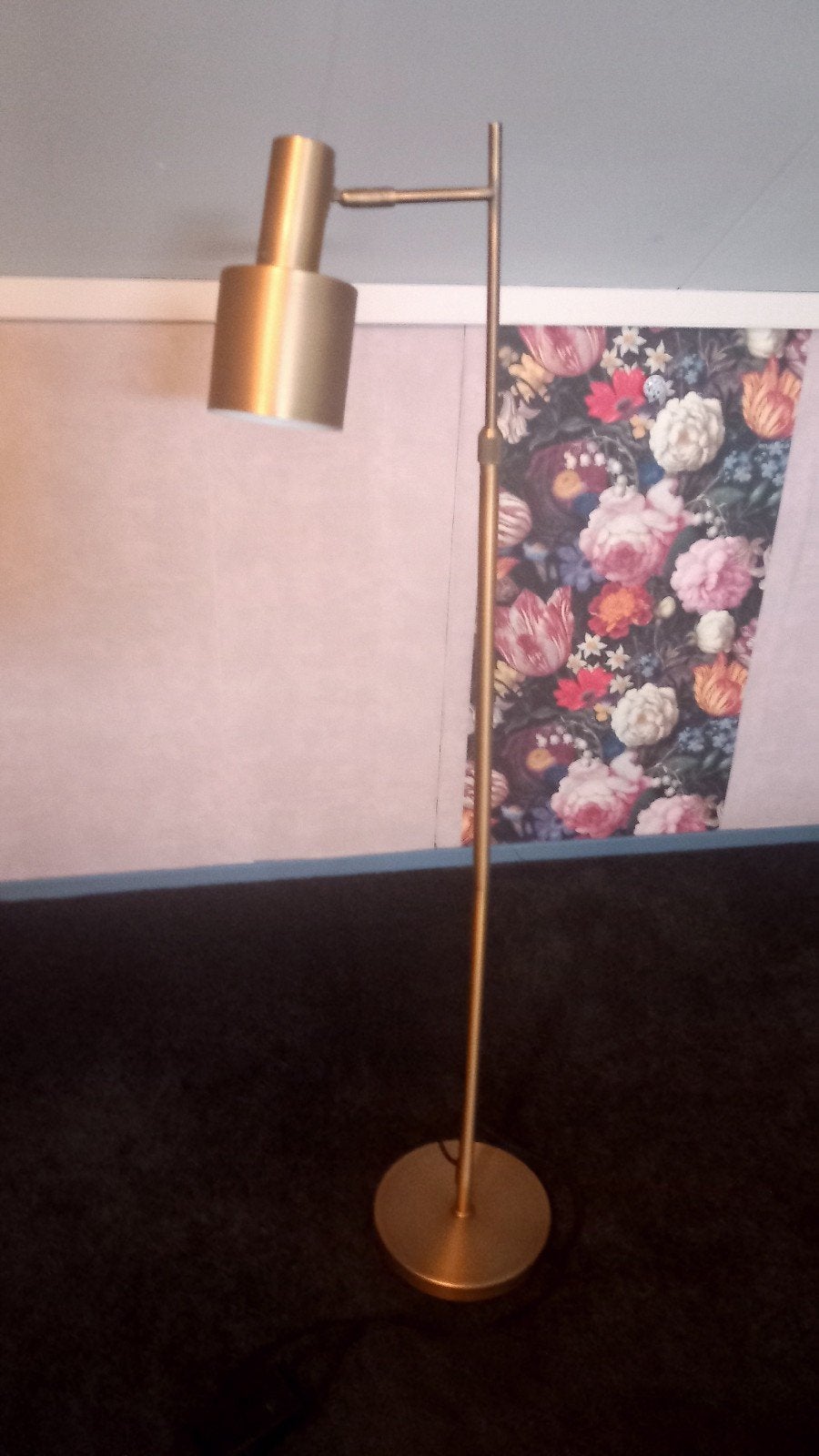 Set van 2 goudkleurige lampen: vloerlamp en tafellamp, Ophalen, Modern, Industrieel, E27 (groot), Zo goed als nieuw