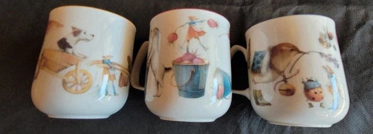 3 mooie bekers marjolein bastin, Ophalen of Verzenden, Zo goed als nieuw, Porselein, Kop en/of schotel
