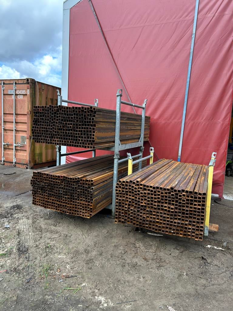 Stalen Kokers 38x38x3mm, + 2400mm, Ophalen, Gebruikt, IJzer