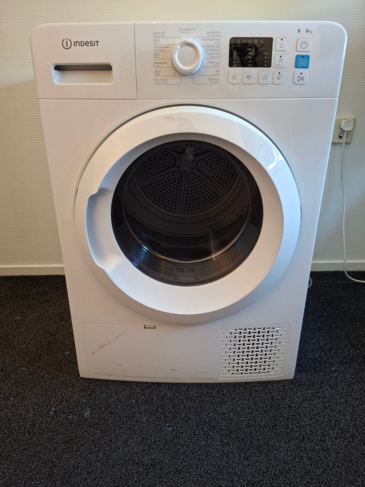 Indesit Condensdroger 8 kg - Zo goed als nieuw, Witgoed en Apparatuur, Wasdrogers, Ophalen, 6 tot 8 kg, Zo goed als nieuw, 85 tot 90 cm